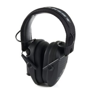 walker's razor slim shooter electronic hearing protection earmuffs with 23db noise reduction and sound amplification, black punisher