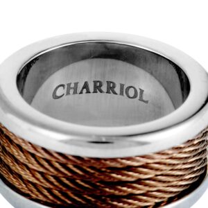 Charriol Forever Stainless Steel and Bronze PVD Cable Band Ring