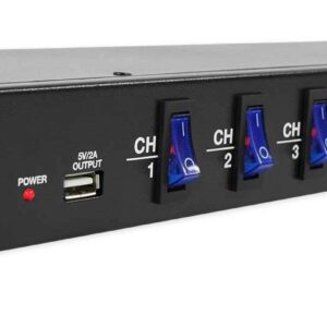 Rockville 1U 15A Rack Mount DJ Pro Audio Power Supply Strip w/USB Charging (RDF9U)