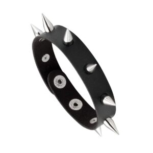 Manfnee Leather Spike Rivet Bracelet Choker Punk Gothic Metal Studded Cuff Bangle Black Wristband