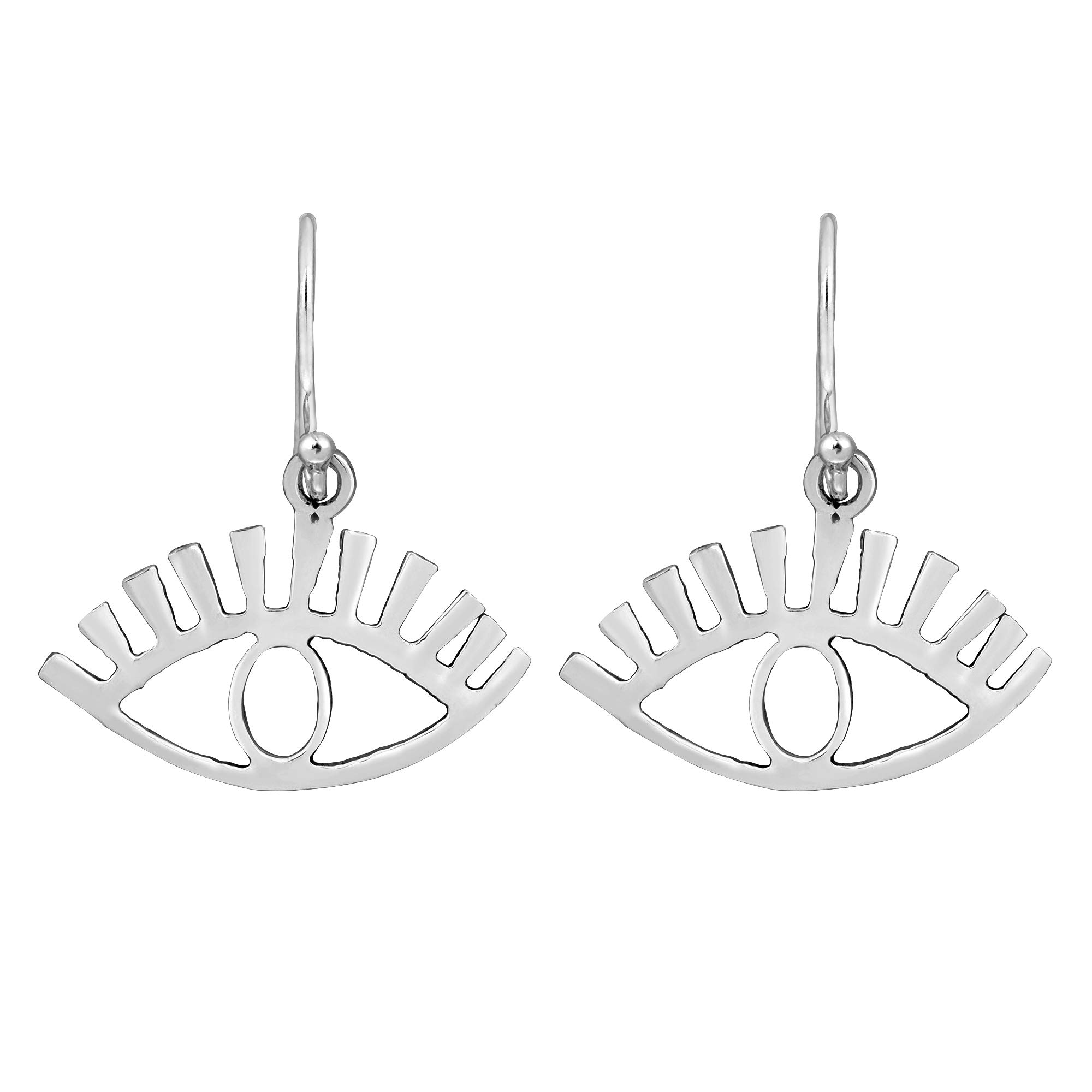 AeraVida Unique All-Seeing Eye .925 Sterling Silver Dangle Earrings | Unique Dangle Earrings for Women | Classic Sterling Silver Dangle Earrings | Vintage Eye Sterling Silver Earrings for Women