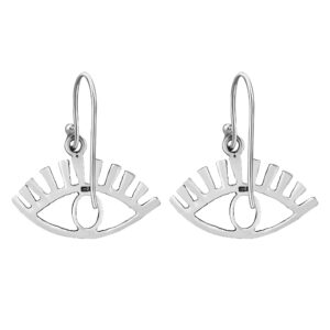 AeraVida Unique All-Seeing Eye .925 Sterling Silver Dangle Earrings | Unique Dangle Earrings for Women | Classic Sterling Silver Dangle Earrings | Vintage Eye Sterling Silver Earrings for Women