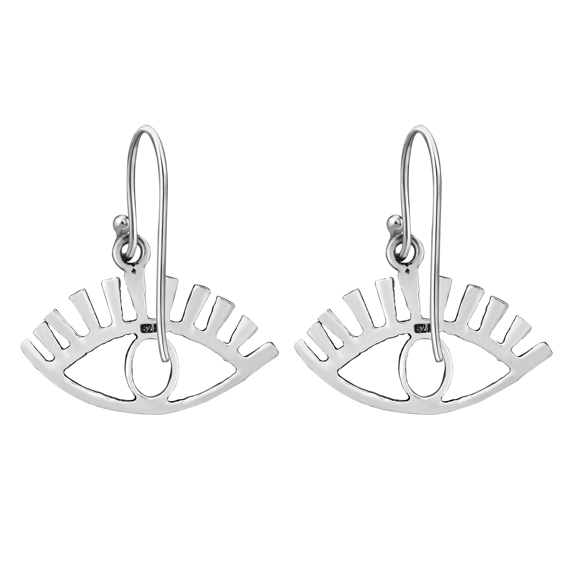 AeraVida Unique All-Seeing Eye .925 Sterling Silver Dangle Earrings | Unique Dangle Earrings for Women | Classic Sterling Silver Dangle Earrings | Vintage Eye Sterling Silver Earrings for Women