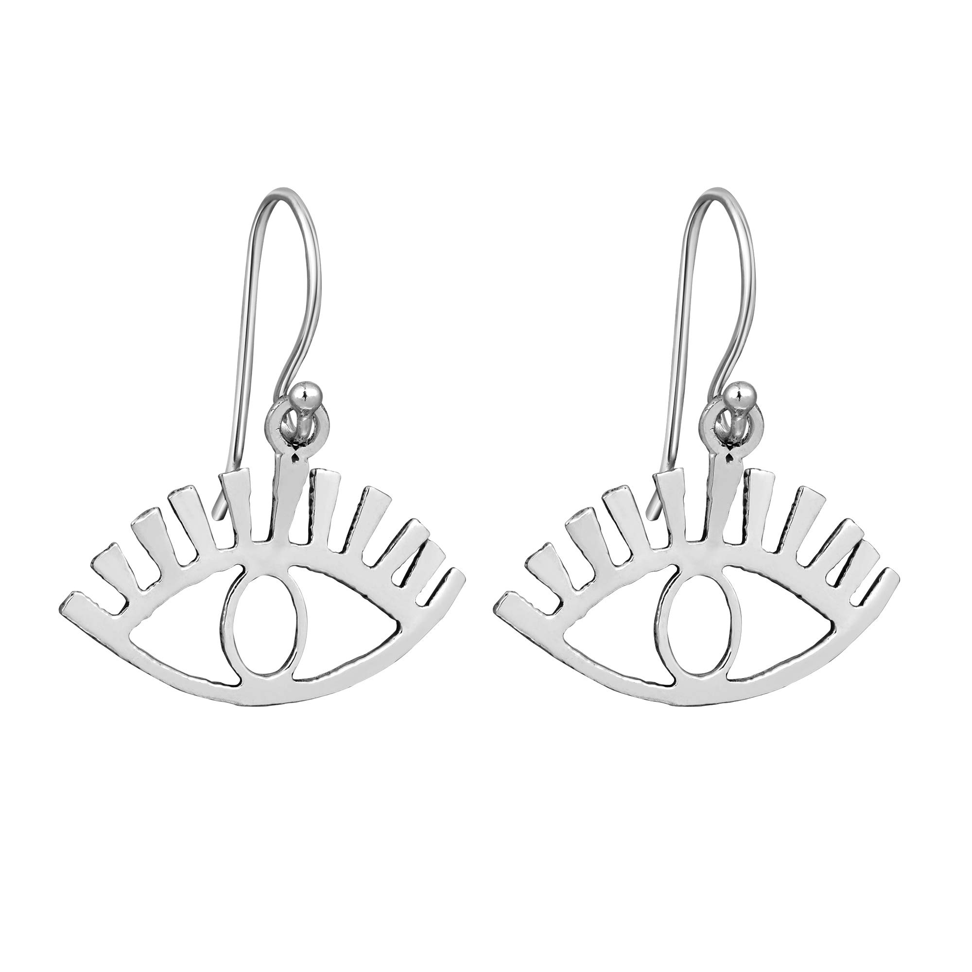 AeraVida Unique All-Seeing Eye .925 Sterling Silver Dangle Earrings | Unique Dangle Earrings for Women | Classic Sterling Silver Dangle Earrings | Vintage Eye Sterling Silver Earrings for Women