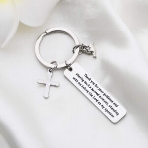 Gzrlyf Confirmation Sponsor Keychain Thank You Confirmation Gifts for Sponsors Godfather Godmother (Keychain)