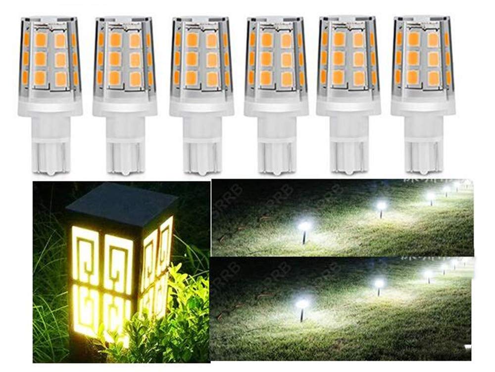 (8-Pack) 2.5W LED Replacement Landscape Pathway Light Bulb 12V AC/DC Wedge Base T5 T10 for Malibu Paradise Moonrays and More,Warm White 3000K,Whie 5000K (Warm White 3000K)