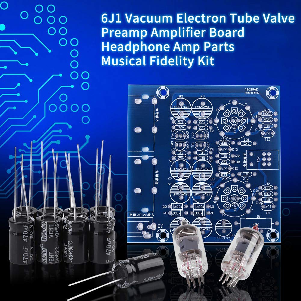 Electronic Amplifier, 6J1 Tube Valve Amplifier Tube Amplifier 6J1 Vacuum Electron Tube Valve Preamp Amplifier Board Amplifier Electronic Diy Kit 6J1 Tube Preamp