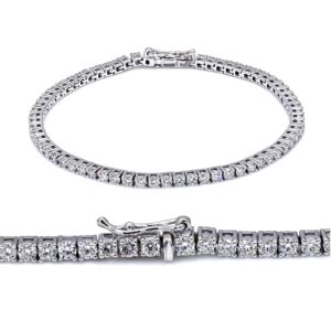 friendly diamonds diamond tennis bracelet 3 carat | 14k white gold | igi certified lab grown diamond tennis bracelet | gh-si1 quality tennis diamond bracelets