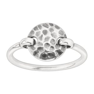 silpada 'seychelles' hammered disc floater ring in sterling silver, size 7, size 7