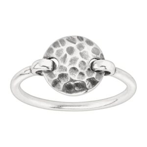 silpada 'seychelles' hammered disc floater ring in sterling silver, size 8, size 8