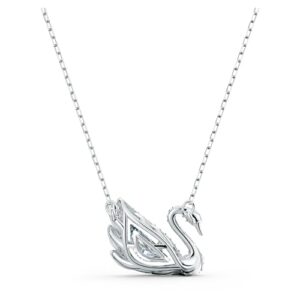 SWAROVSKI Swan Pendant Necklace, Iconic Swan Pendant with Clear Crystals on a Rhodium Finish Setting, Part of the Swan Collection