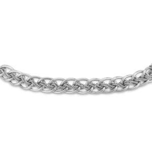 Vanbelle Sterling Silver Jewelry - Rhodium Plated with 925 Stamp - Interlink Chain Bracelet - Beautifully Handcrafted for Women - 7.5" Long