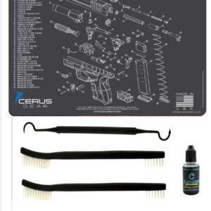 Springfield Armory XDs Mod 2 5 PC EDOG Cerus Schematic Exploded View Heavy Duty Pistol Cleaning 12x17 Padded Gun-Work Surface Protector Mat Solvent & Oil Resistant, 3 PC Cleaning Essentials & Clenzoil