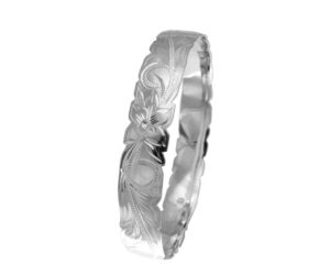 arthur's jewelry 925 sterling silver hawaiian scroll plumeria flower 12mm cut out edge bangle size 7.5