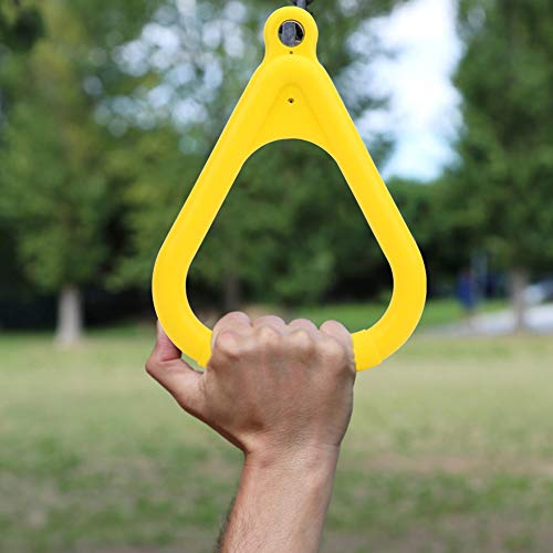 Alomejor Pull Up Ring Kids Gymnastic Rings for Upper Body Strength Fitness Training Exercise Pull Ups(Yellow)