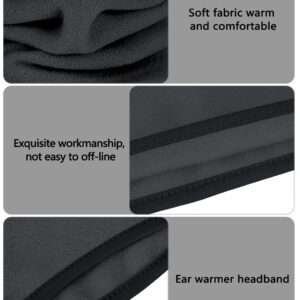 6 Pieces Fleece Ear Warmers Headband Winter Neck Gaiter (Red, Grey, Black)