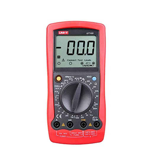 UNI-T UT105 Automotive Handheld Multimeter, AC DC Voltage, DC Current, Resistance, Diode/Data hold