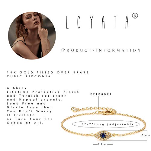 LOYATA Gold Bracelet Gold 14K Gold Filled Dainty Chain Simple Jewelry Gift for Women