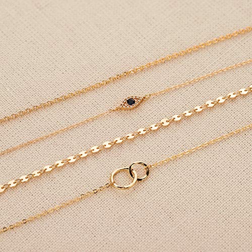 LOYATA Gold Bracelet Gold 14K Gold Filled Dainty Chain Simple Jewelry Gift for Women