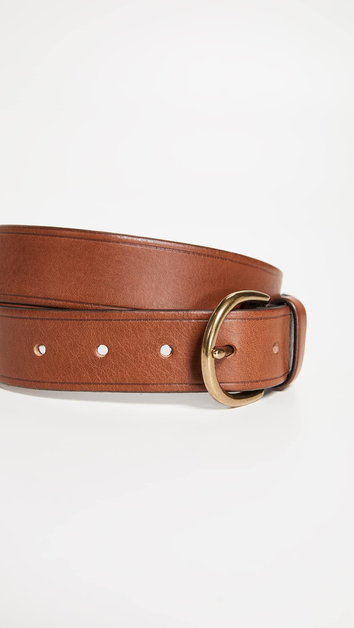 Madewell Women's Medium Perfect Leather Belt, Pecan, Brown, S