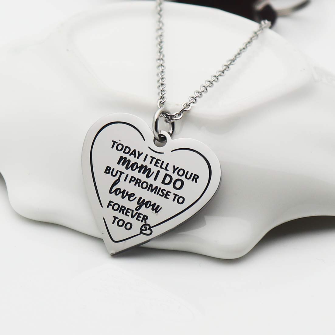 JINGMARUO Stepson Gift Stepdaughter Gift Today I Tell Your Dad/Mom I Do But I Promise to Love You Forever Too Necklace Gift from Stepmom Stepdad (StepDaughter)