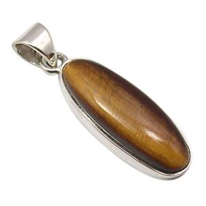 silverstarjewel tiger's eye tcw 8.0 necklace pendant 1.3" solid silver gemstone holiday gifting online