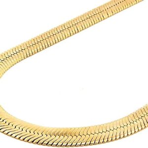 IFIX Cross 18K Faux Gold Herringbone Chain Necklace for Men Women 25" Long 6mm thick, 90s Hip Hop Fake Gold Chain Sparkling 18K Costume Gold Chain