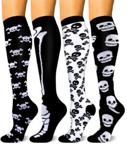 4 pairs compression socks for women & men - best support for medical, circulation, nurses, running, travel