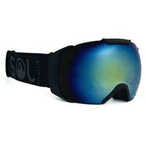 sol alpine couloir ski & snowboard goggles (revo gold lens for sunny conditions - vlt 14%)