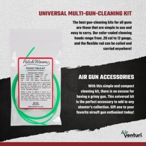 Air Venturi PatchWorm Multi-Caliber Pocket Gun-Cleaning Kit, Wet and Dry Patches