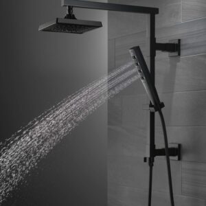 DELTA FAUCET 58410-BL Emerge 18" Angular Shower Column, Matte Black