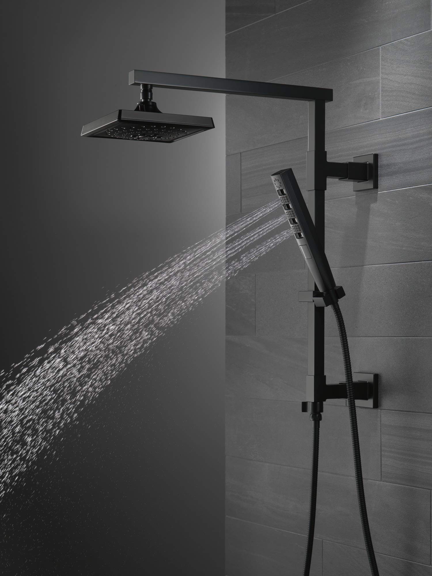 DELTA FAUCET 58410-BL Emerge 18" Angular Shower Column, Matte Black