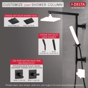 DELTA FAUCET 58410-BL Emerge 18" Angular Shower Column, Matte Black