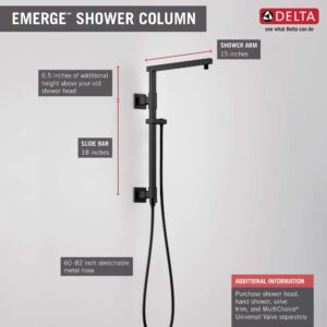 DELTA FAUCET 58410-BL Emerge 18" Angular Shower Column, Matte Black