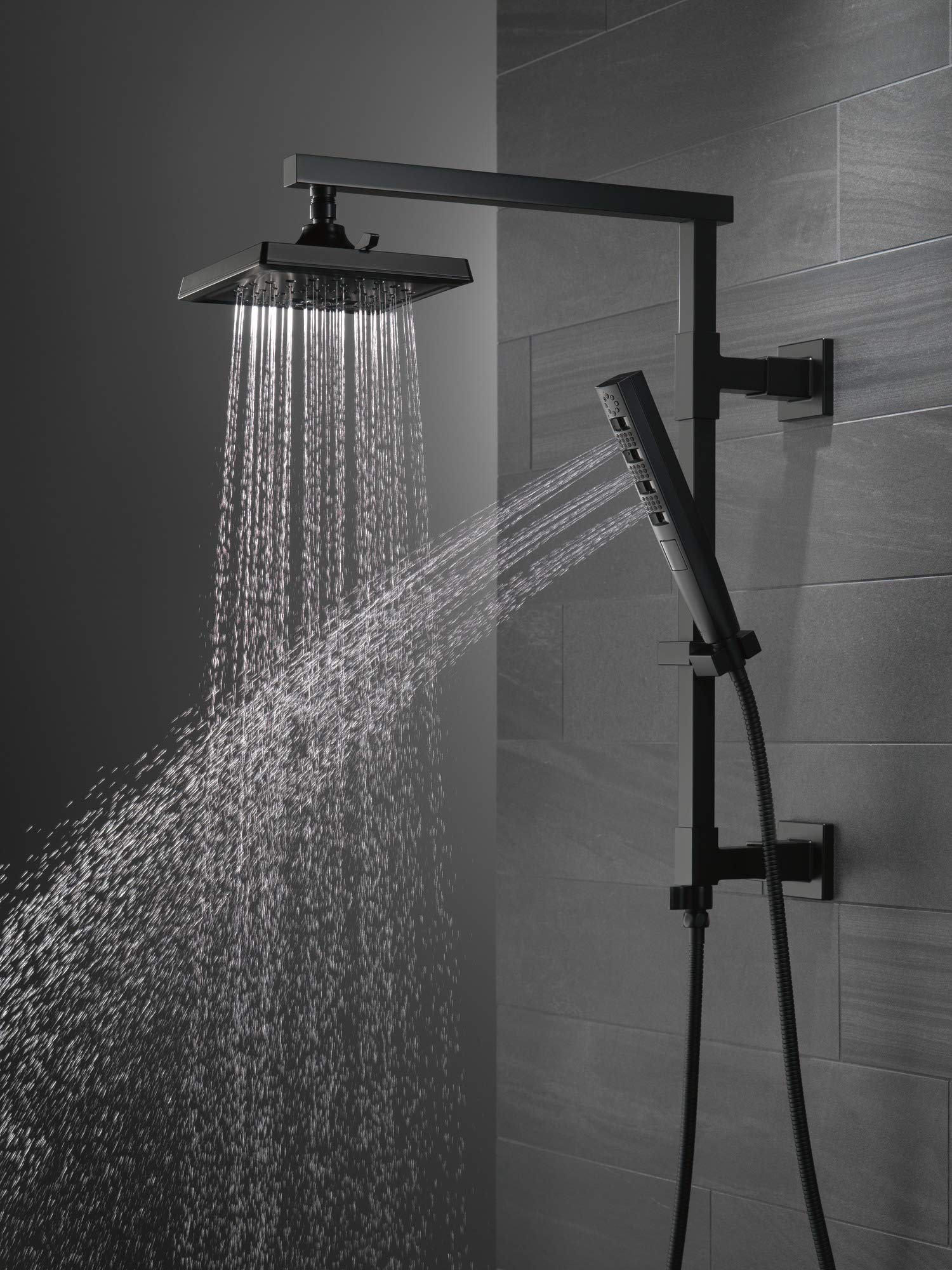 DELTA FAUCET 58410-BL Emerge 18" Angular Shower Column, Matte Black