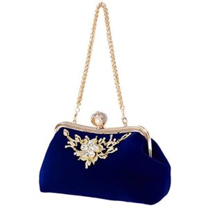 ZLMBAGUS Women Evening Clutch Purse Bag Party Prom Wedding Bride Purse Chain Handbags Blue