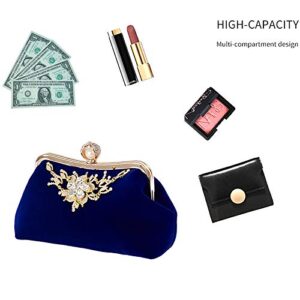 ZLMBAGUS Women Evening Clutch Purse Bag Party Prom Wedding Bride Purse Chain Handbags Blue