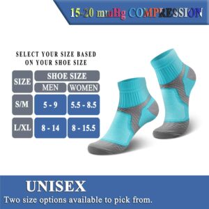 QUXIANG Compression Socks for Women & Men Circulation 3/6/7 Pairs Arch Ankle Support 15-20 mmHg Best for Running Cycling (Multi 06, S/M)