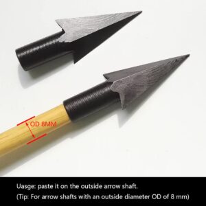 AMEYXGS Traditional Broadheads Hunting Arrow Target Practice 230 Grain for Recurve Bow Longbow Traditional Bow (12)