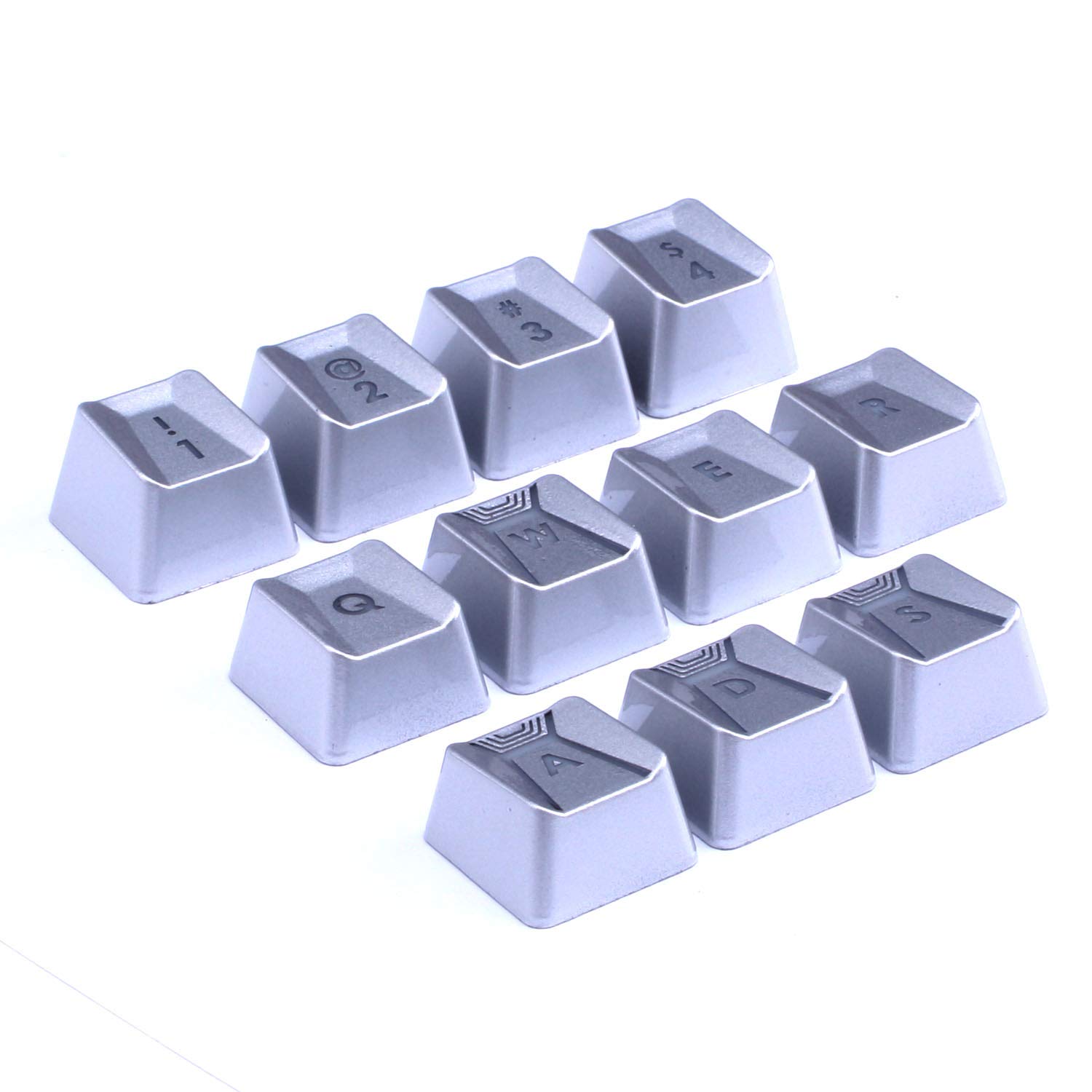 HUYUN Performance Gaming keycaps Replacement for Romer-G Switch Logitech G310 G413 G613 G810 K840 G910 Mechanical Keyboard (Sliver 11 Keys)