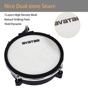 HXW SD61-5 Professional Electric Drum Set Mesh Electronic Drum Kit with 447 Sounds, Dual-zone Snare, Cymbal With Choke, Kick Tower, Support to Add Extra Tom & Cymbal