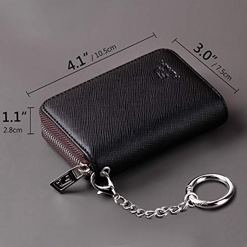 FurArt Credit Card Wallet, Zipper Card Cases Holder for Men Women, RFID Blocking, KeyChain Wallet, Compact Size