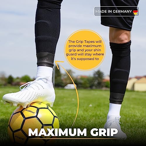 PASTE ® Shin guard straps soccer silicone for adult, men, women, kids, Children & youth black - Shinguard holders & stays - ankle Grip tapes - shin-guard stay, tape & bands as football accessories