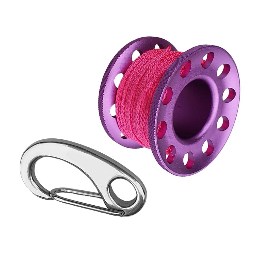 LEIPUPA Scuba Diving Finger Reel Spool with 10m Line and Clip for Underwater Divers - Purple