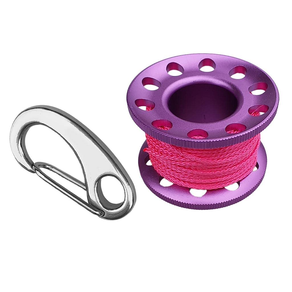 LEIPUPA Scuba Diving Finger Reel Spool with 10m Line and Clip for Underwater Divers - Purple