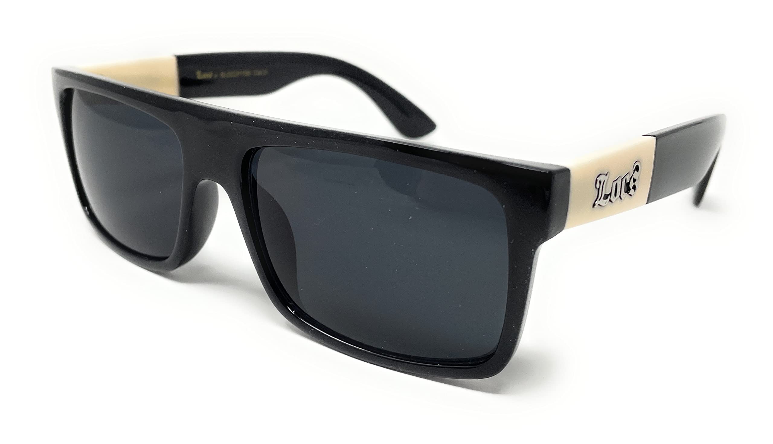 Locs 91156 Black Sunglasses | Authentic Gangster Squared Flat Top Ivory Arms Shades