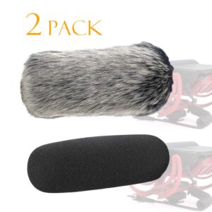 SUNMON Windscreen Muff and Foam for Rode VideoMic, NTG2, NTG1 and WSVM Microphone, Indoor Outdoor Microphone Windshield (2 PACK)