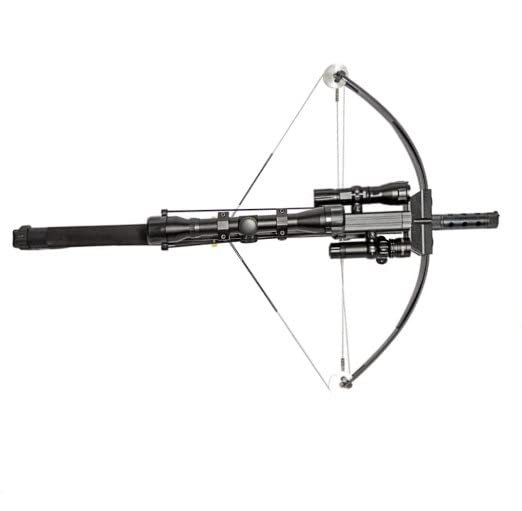 80lbs Steel Ball WT4 Repeating Crossbow with Tactical Package. Includes a Flashlight, Scope and red Beam Aimer.