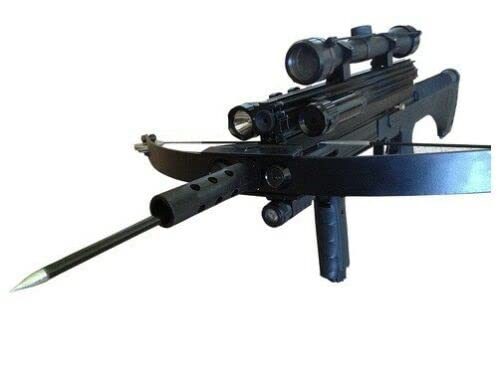 80lbs Steel Ball WT4 Repeating Crossbow with Tactical Package. Includes a Flashlight, Scope and red Beam Aimer.