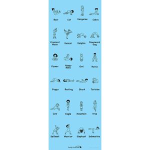 Really Good Stuff Kids Yoga Mat with 24 Illustrated Poses – Safe, Zero-Phthalate – 5mm Thick, Non-Slip, Soft Exercise Mat for Kids, Teens, Toddlers (68” x 24”) Perfect For Home And Classroom